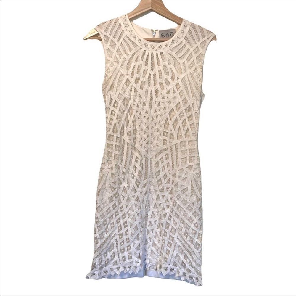 Sea NYC Eggshell crotchet lace dress- NWOT